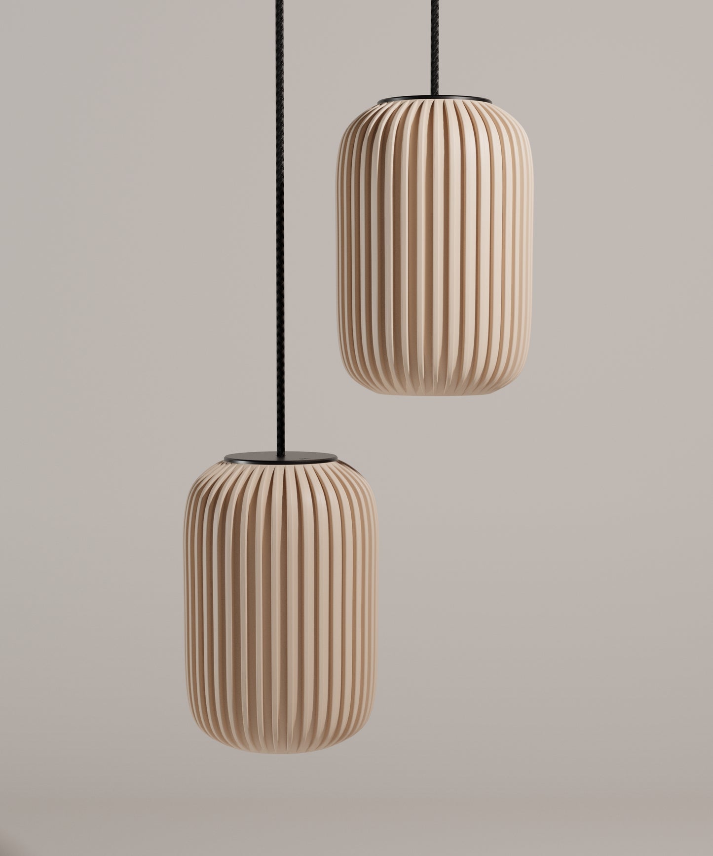 Boja Duo Pendelleuchte kabellos in Beige