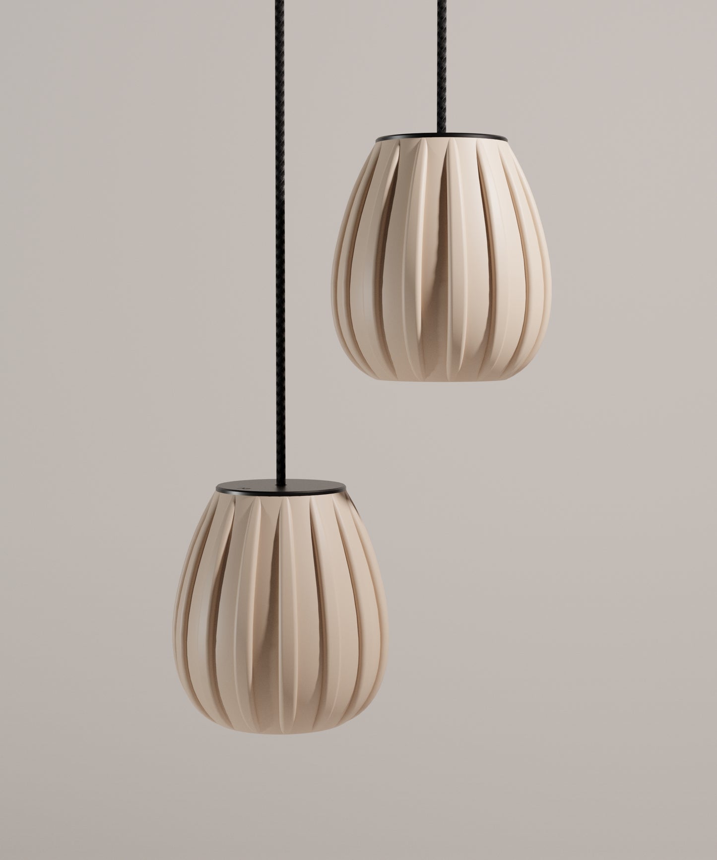 Doma Duo Pendelleuchte kabellos in Beige