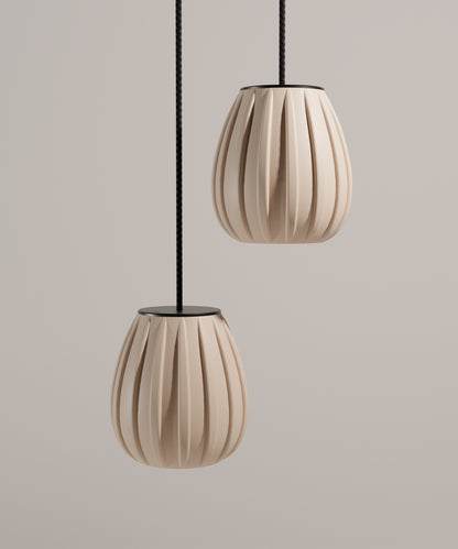 Doma Duo Pendelleuchte kabellos in Beige