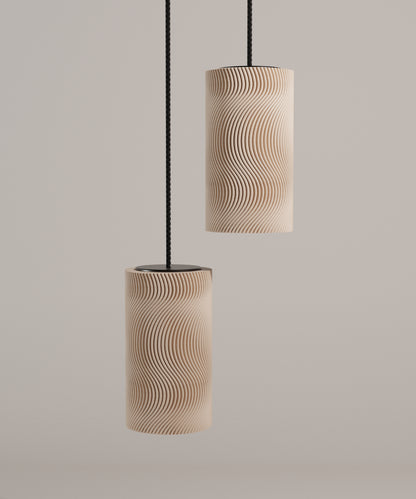 Karma Duo Pendelleuchte akkubetrieben Beige